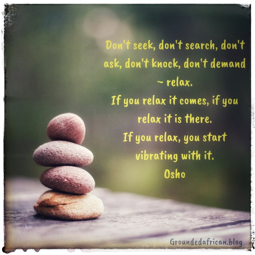 Image of balancing stones. Quote is by Osho