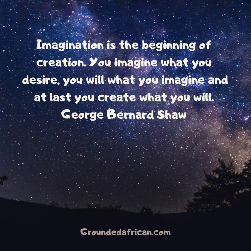 Star filled sky. Imagination quote by George Bernard Shaw