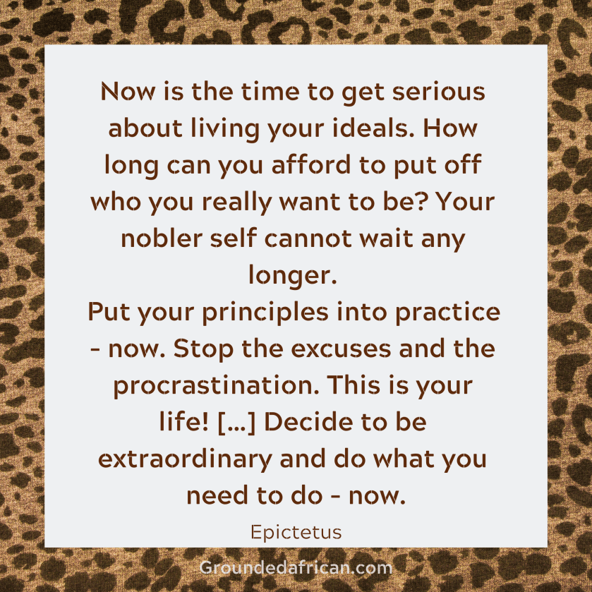 Quote by Epictetus. Image from Canva. Created by Grounded African 