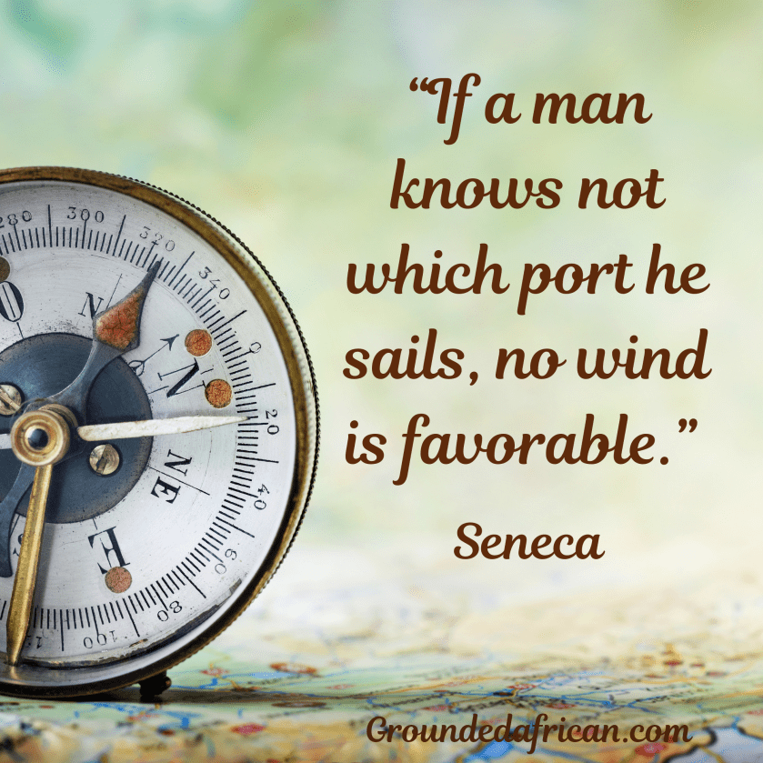 Compass and map. Quote by Seneca 