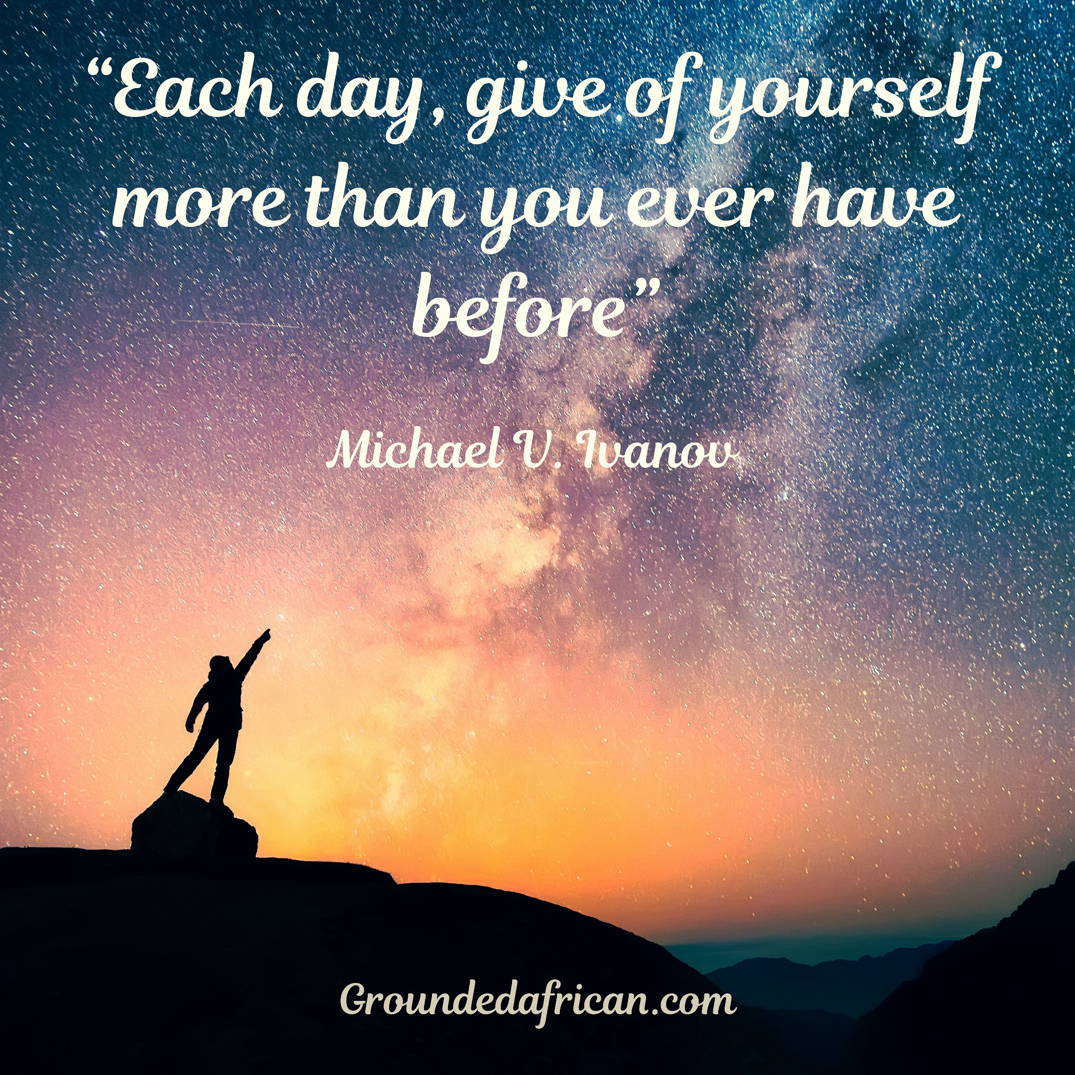 Man reaching out to touch the stars 