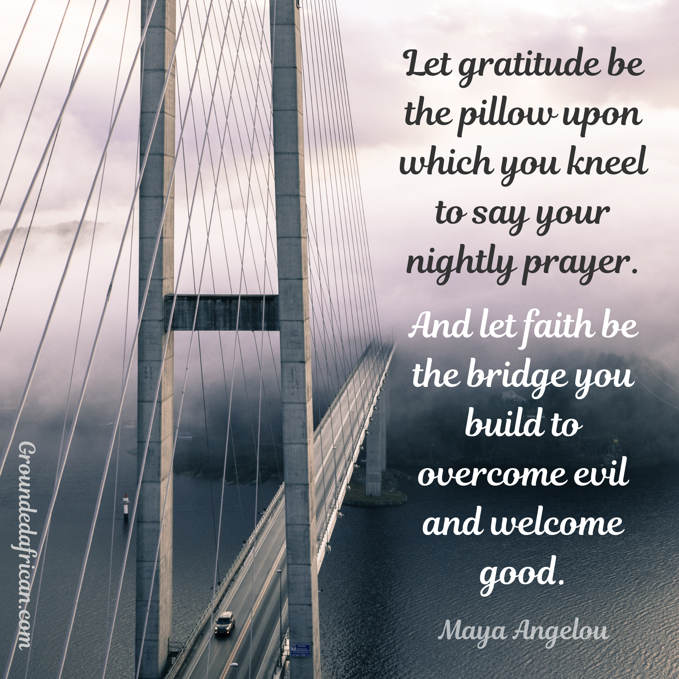 Bridge over river leading into mist