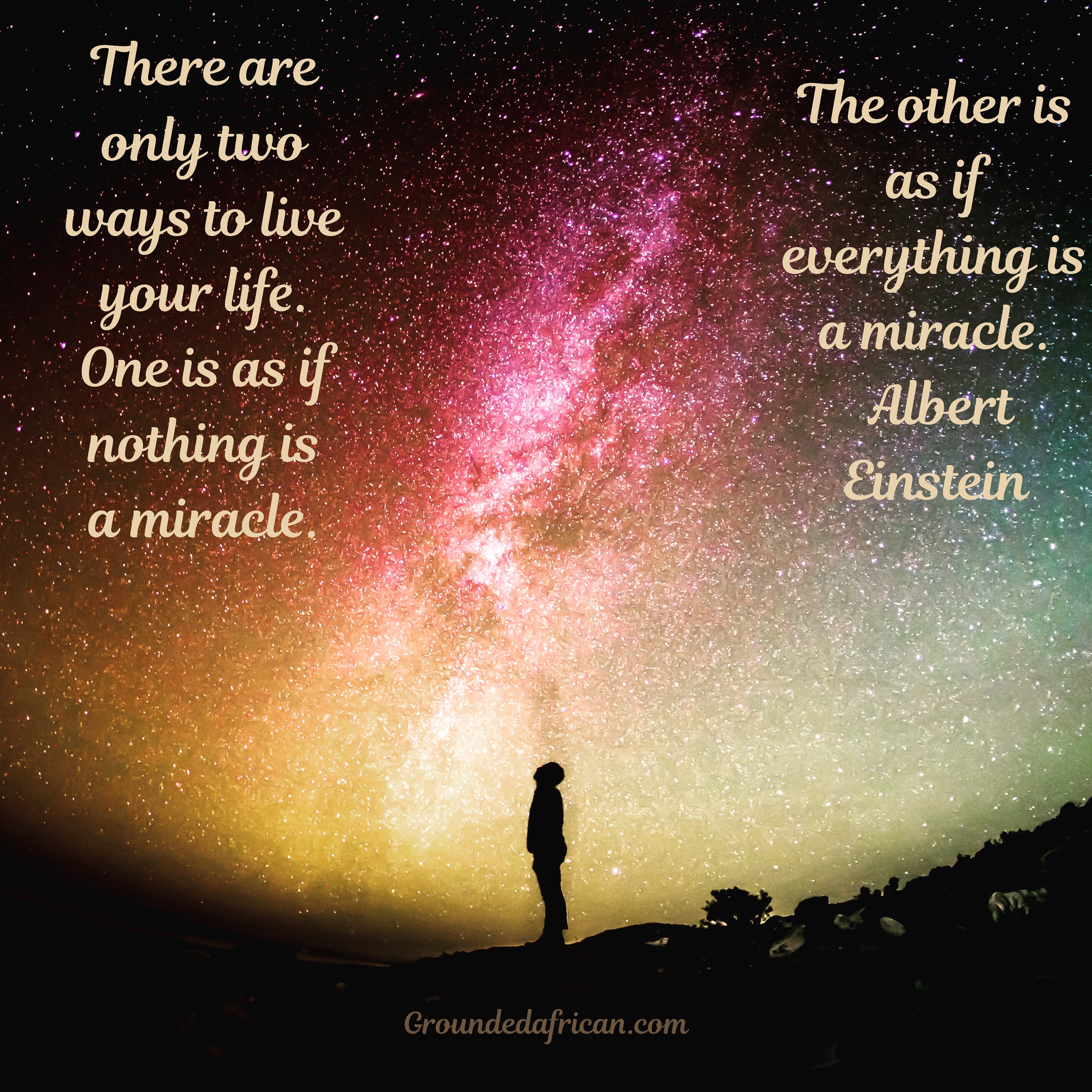 Man looking at starlit sky 